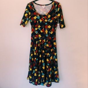 LuLaRoe colorful patchwork dress